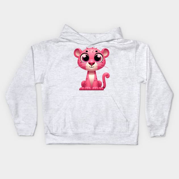 Cute Pink Panther Kids Hoodie by Dmytro